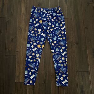 No Boundaries Blue Hanukkah Leggings Jr. M 7-9